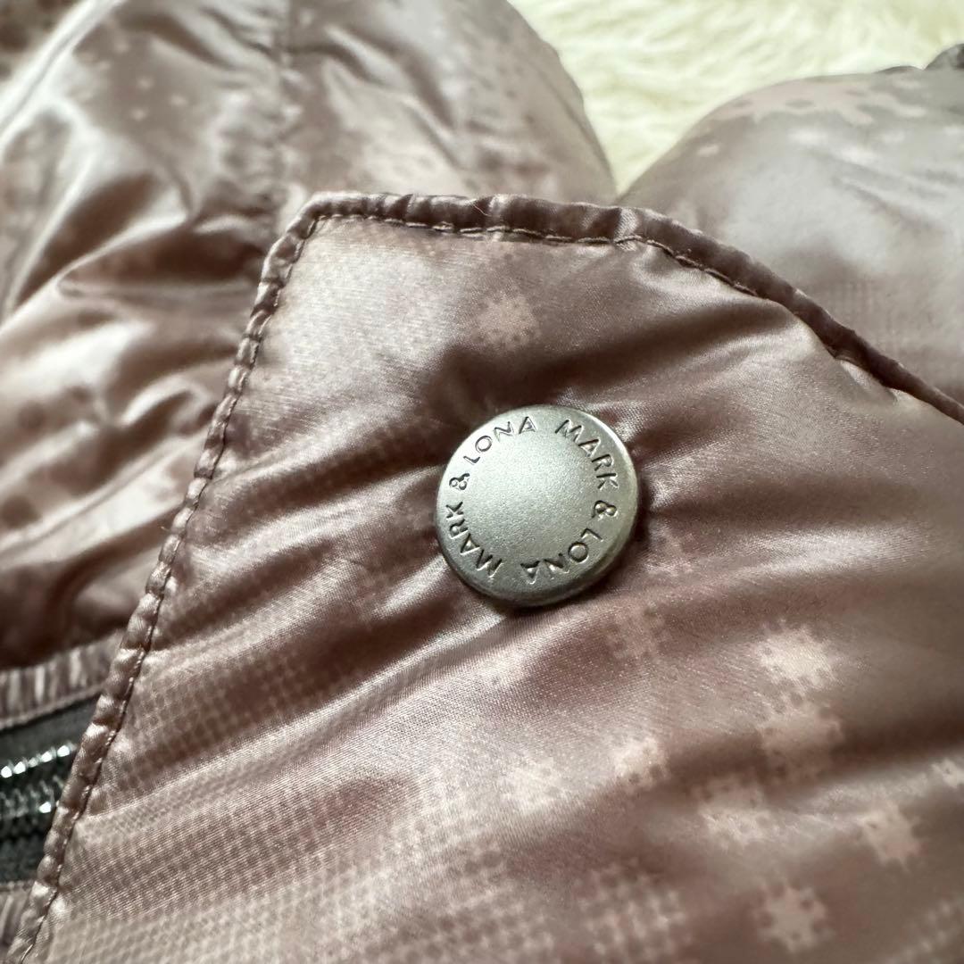 【マークアンドロナ】ダウンベスト　フード　茶色　Mサイズ　スカル