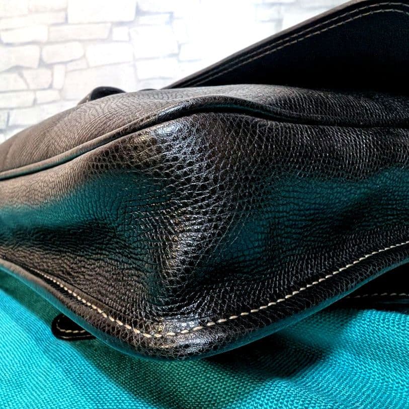 ♥極美品♥ロエベ OLD LOEWE ショルダーバッグ アナグラム レザー 黒