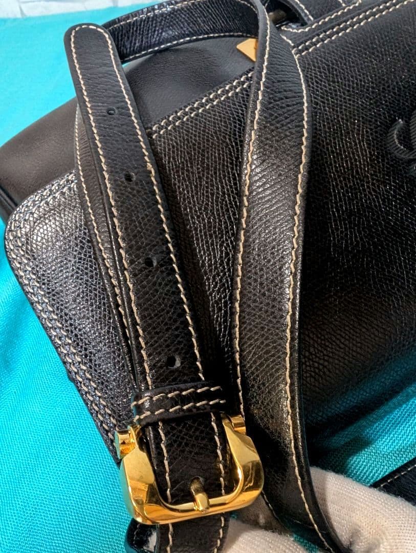 ♥極美品♥ロエベ OLD LOEWE ショルダーバッグ アナグラム レザー 黒