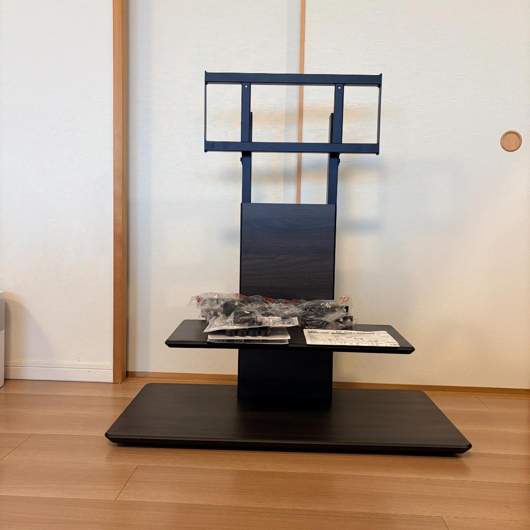 【美品】ハヤミ工産～77V型対応 自立テレビスタンドKF-970 77インチ対応