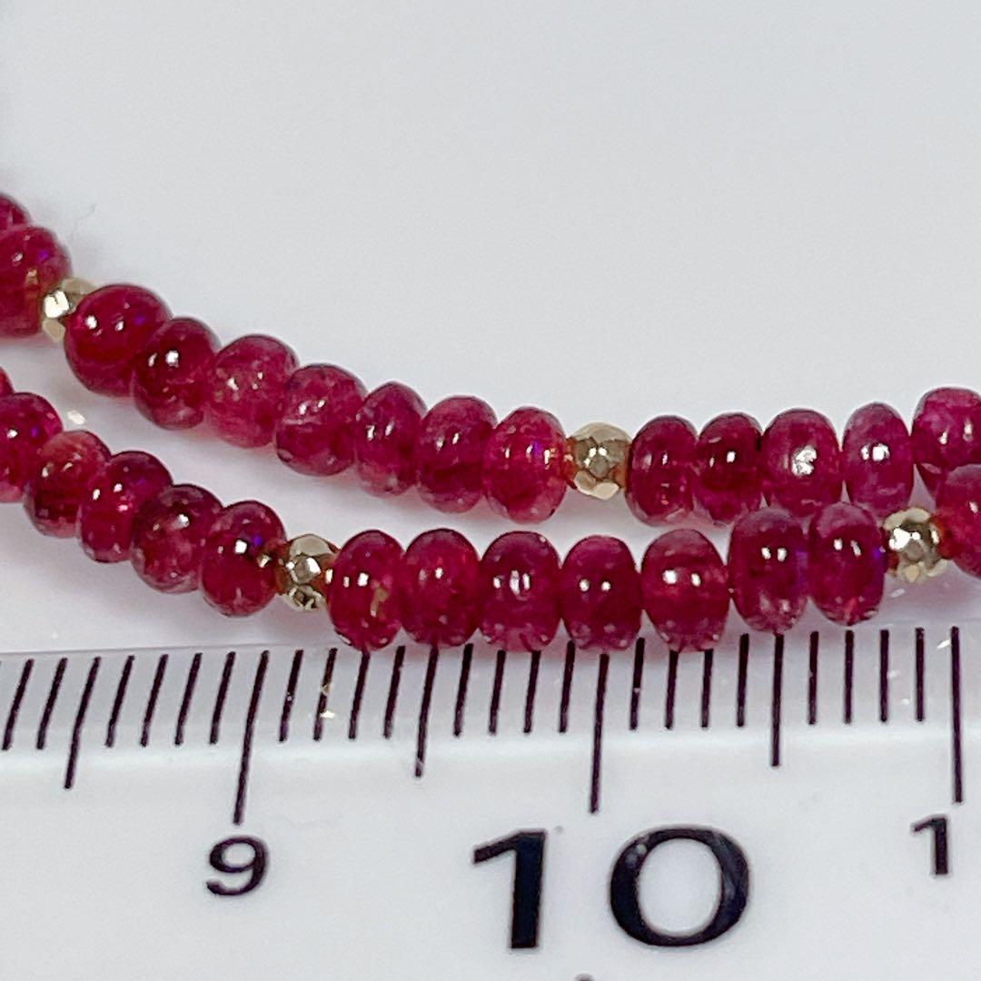 k182ミリミラーボール入りレットスピネルネックレスNO25-1345