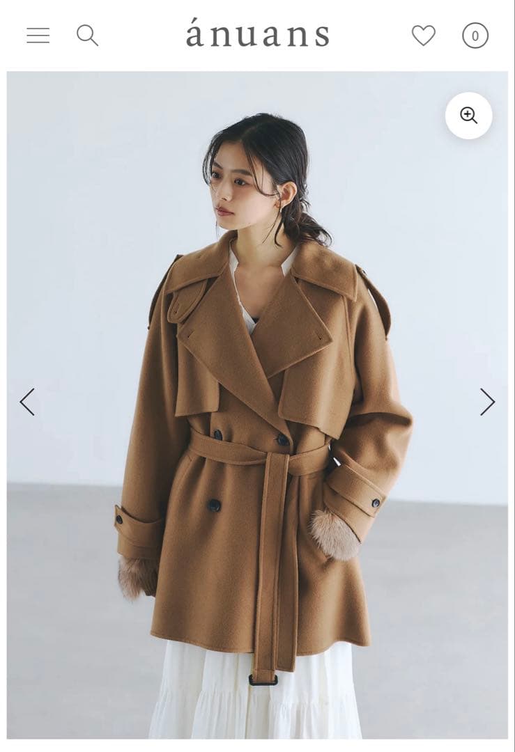 【新品未使用タグ付き】anuans リバーウールミドルトレンチコート