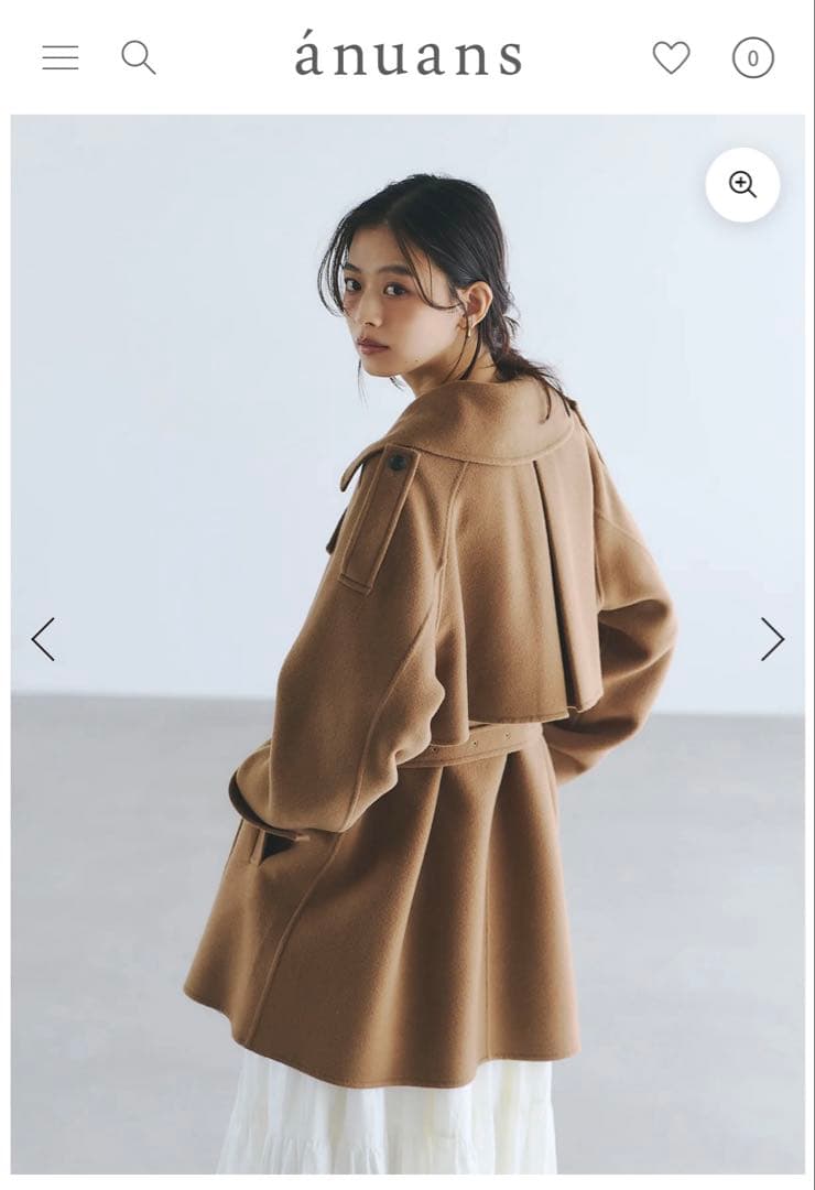 【新品未使用タグ付き】anuans リバーウールミドルトレンチコート