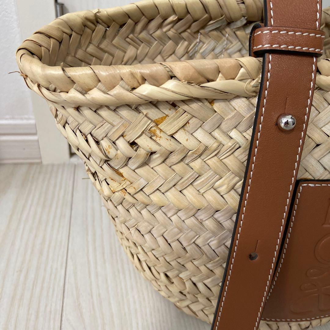 こりこー　LOEWE かごバッグ ブラウンハンドル