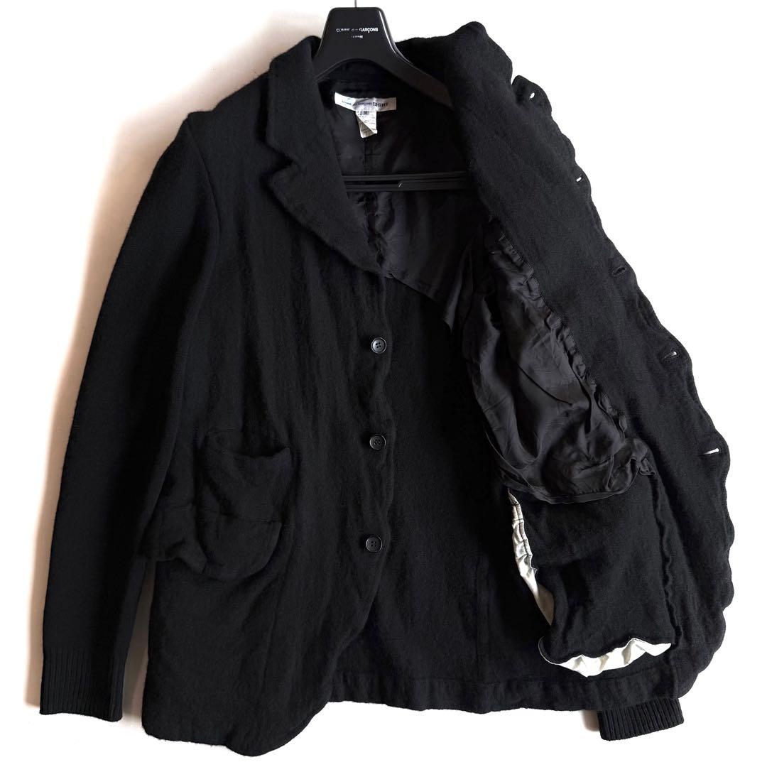 《美品》24aw コムデギャルソン シャツ ウール縮絨 ジャケット ブラック M