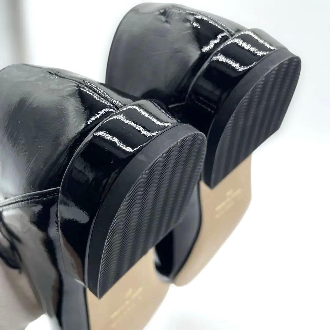 LE TALON ルタロンメリージェーンポインテッドトゥー黒エナメル24cm美品