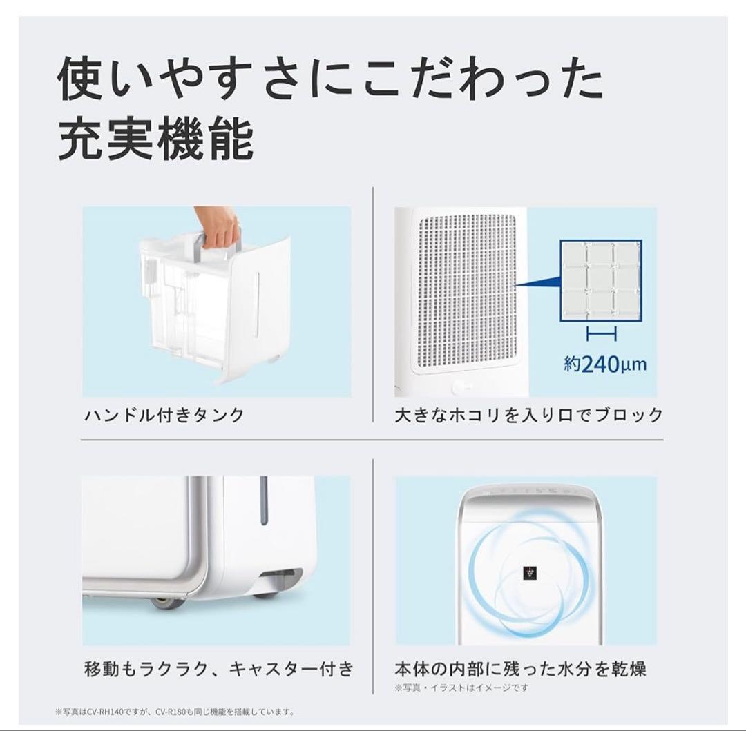 シャープ CV-R180-W 除湿機 18L/日 ハイパワーモデル