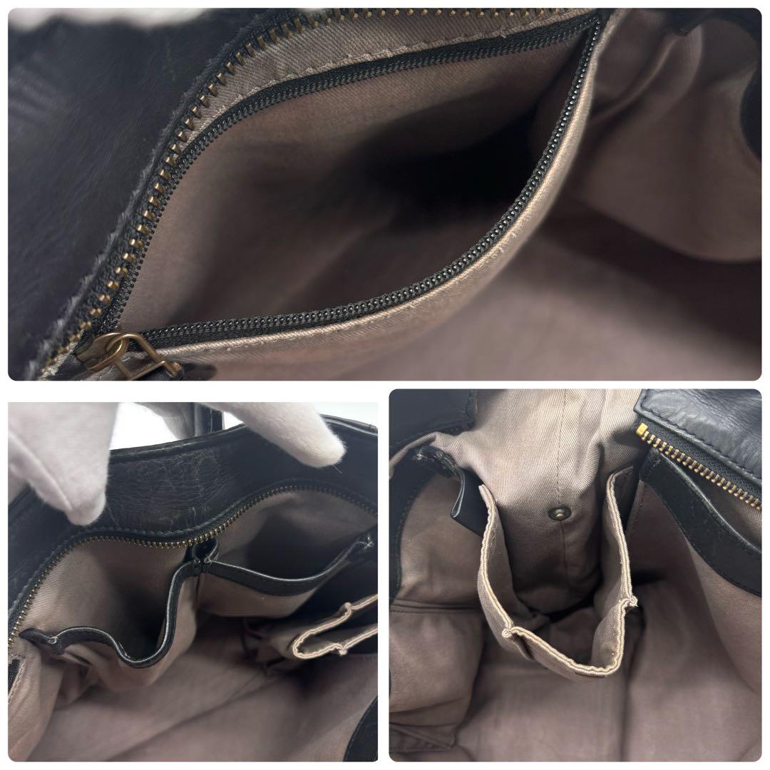 美品MOTHERHOUSE ブラック レザー トートバッグ