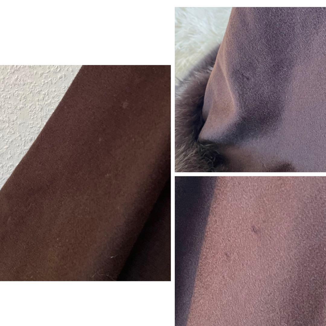 BALMAIN 最高級 カシミヤ100％ ブルーフォックス ポンチョ ブラウン