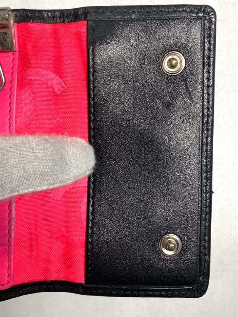 CHANEL シャネル　カンボンライン　レザー　6連キーケース ブラック