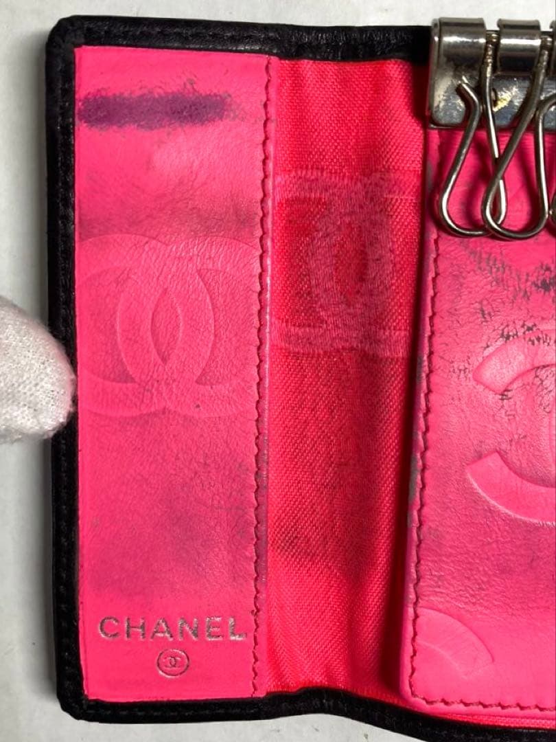 CHANEL シャネル　カンボンライン　レザー　6連キーケース ブラック
