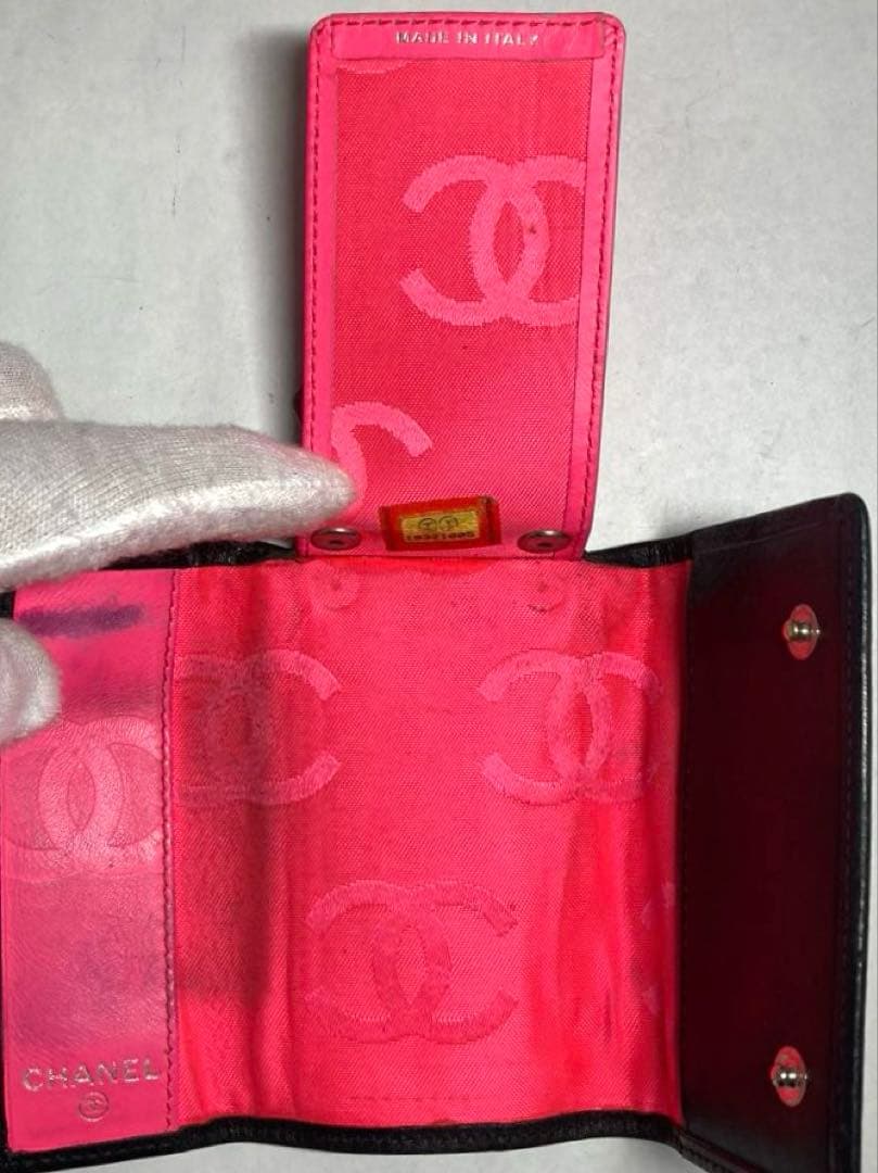 CHANEL シャネル　カンボンライン　レザー　6連キーケース ブラック