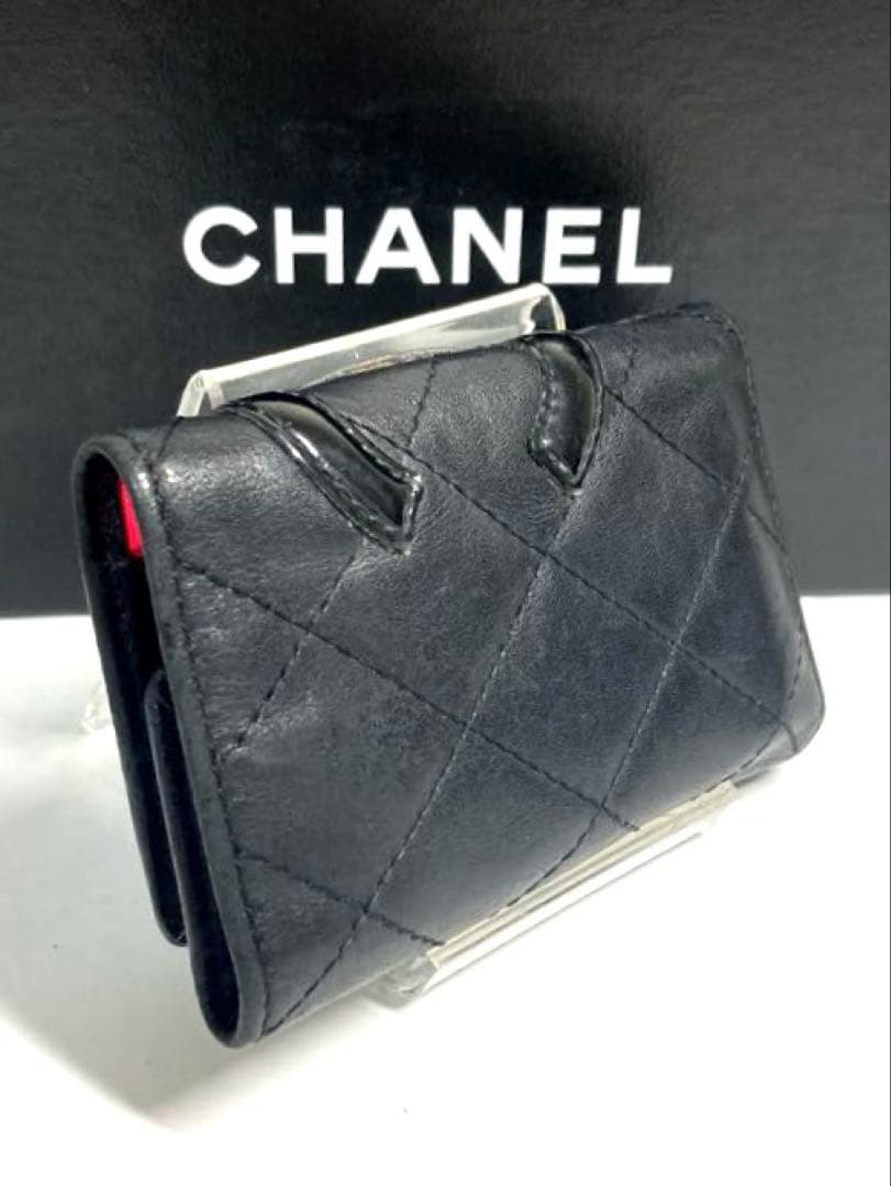 CHANEL シャネル　カンボンライン　レザー　6連キーケース ブラック