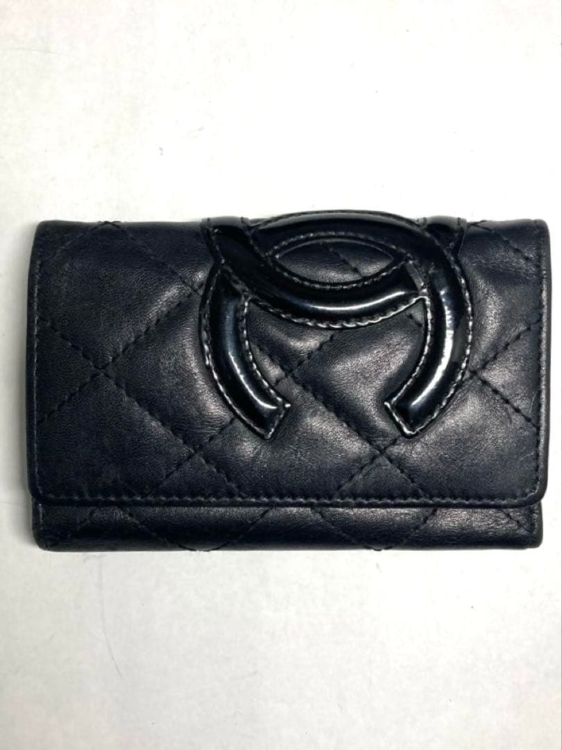 CHANEL シャネル　カンボンライン　レザー　6連キーケース ブラック