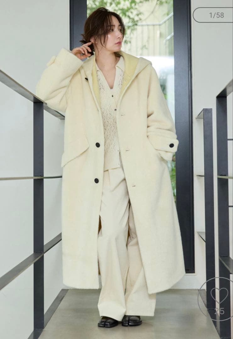 フェイクファーロングフードコート