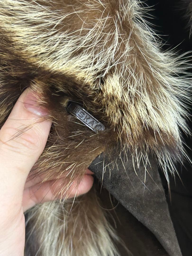 ST-315 Revillon フォックス毛皮ロングコート 全長約110cm