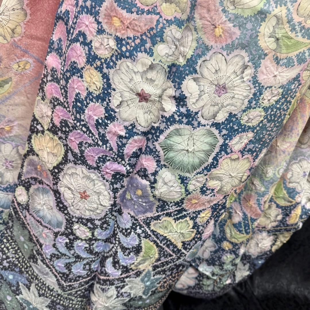 美品　辻ヶ花　辻が花　銀通し　花絞り　ぼかし　逸品　フルセット　振袖　振り袖