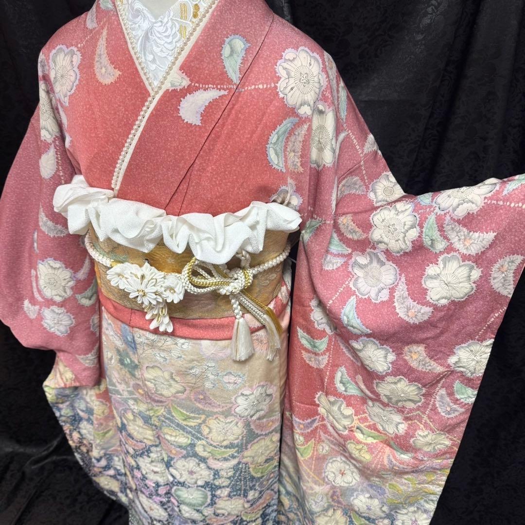 美品　辻ヶ花　辻が花　銀通し　花絞り　ぼかし　逸品　フルセット　振袖　振り袖