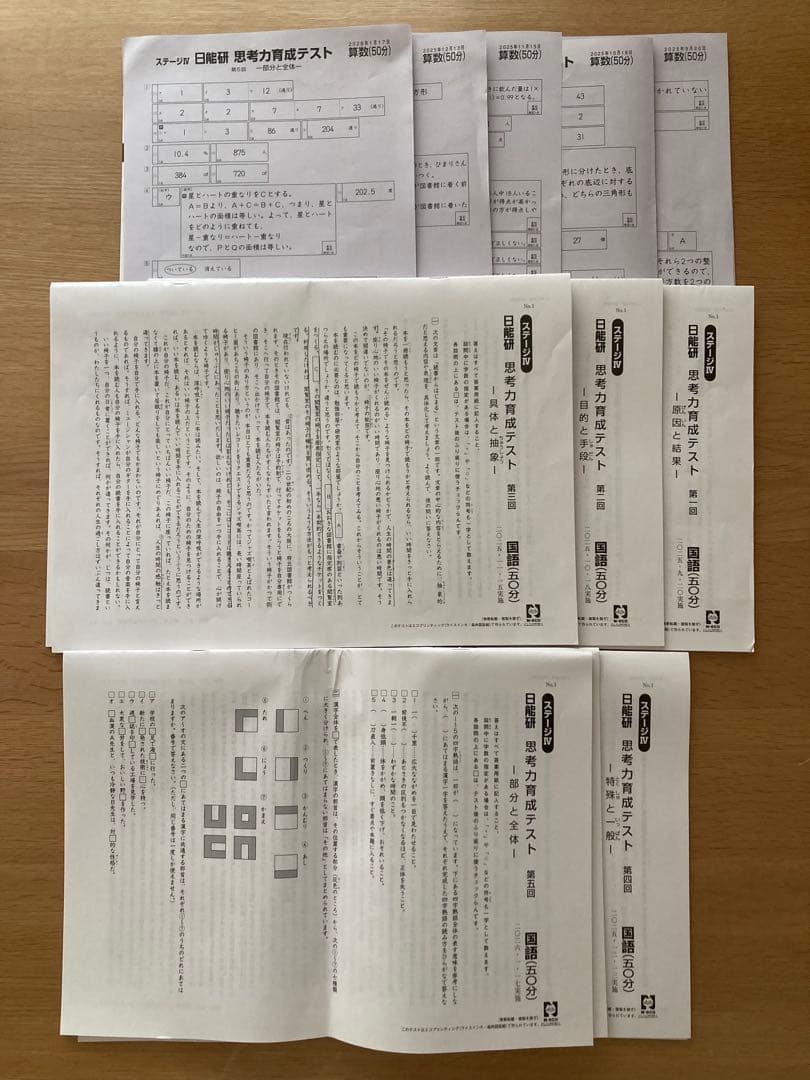 【2025年最新版】日能研　5年　思考力育成テスト　全5回分セット