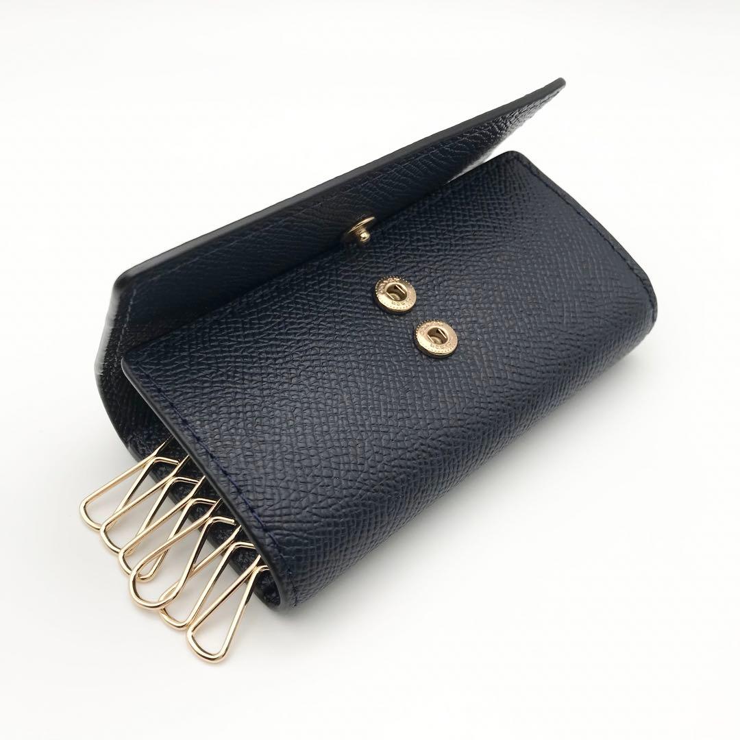 COACH 大人気！！ 6リングキーケース クロスグレインレザー ネイビー 新品