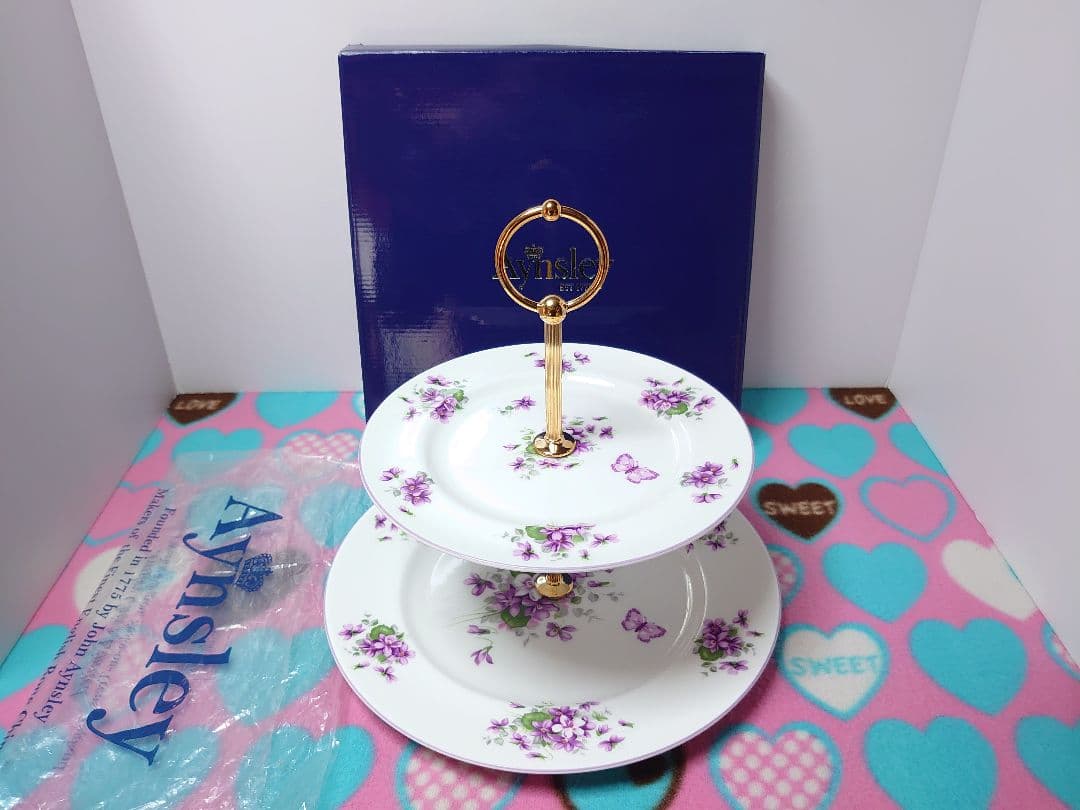 新品未使用 Aynsley エインズレイ イングリッシュバイオレット プレート