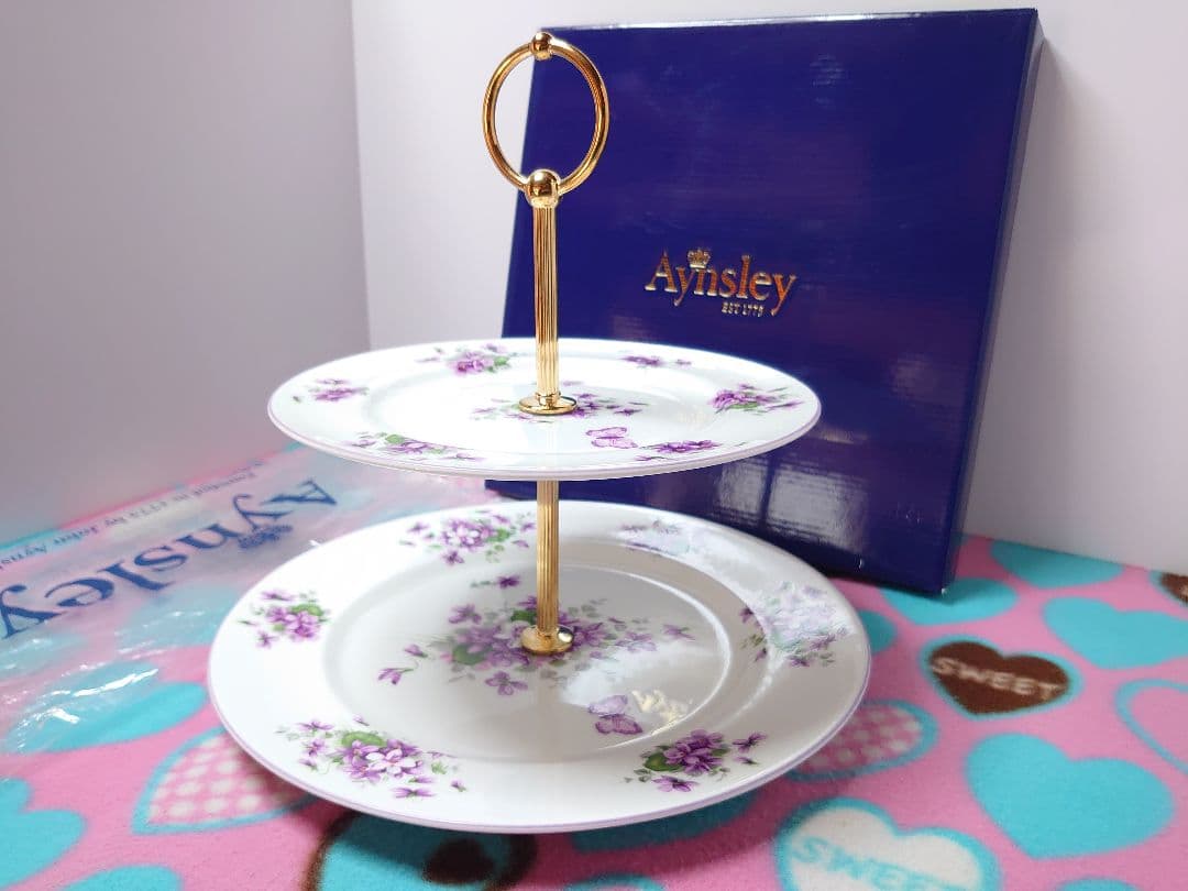 新品未使用 Aynsley エインズレイ イングリッシュバイオレット プレート