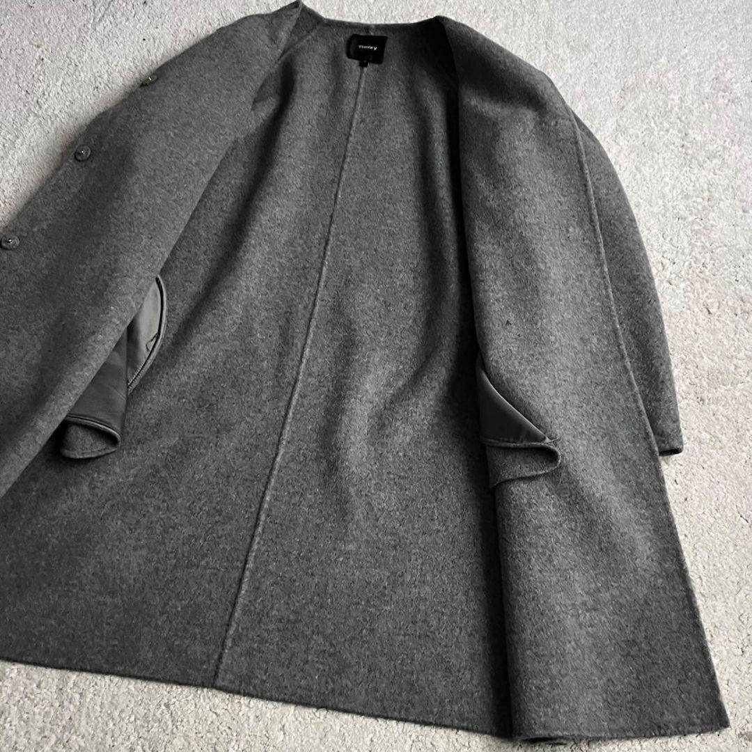 ✨極美品✨現行品 セオリー カシミヤ リバーコート ダブルフェイス ノーカラー