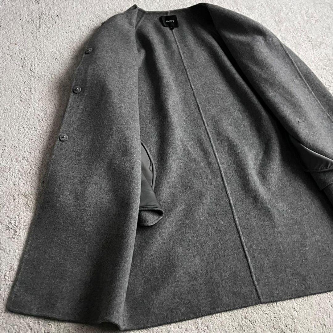 ✨極美品✨現行品 セオリー カシミヤ リバーコート ダブルフェイス ノーカラー