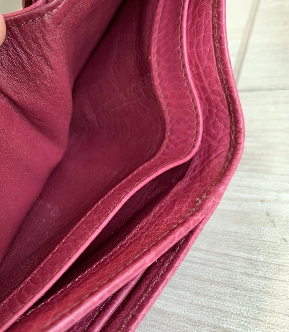 【ヒロフ】美品✨レディース二つ折り財布　ローズピンク　可愛い便利