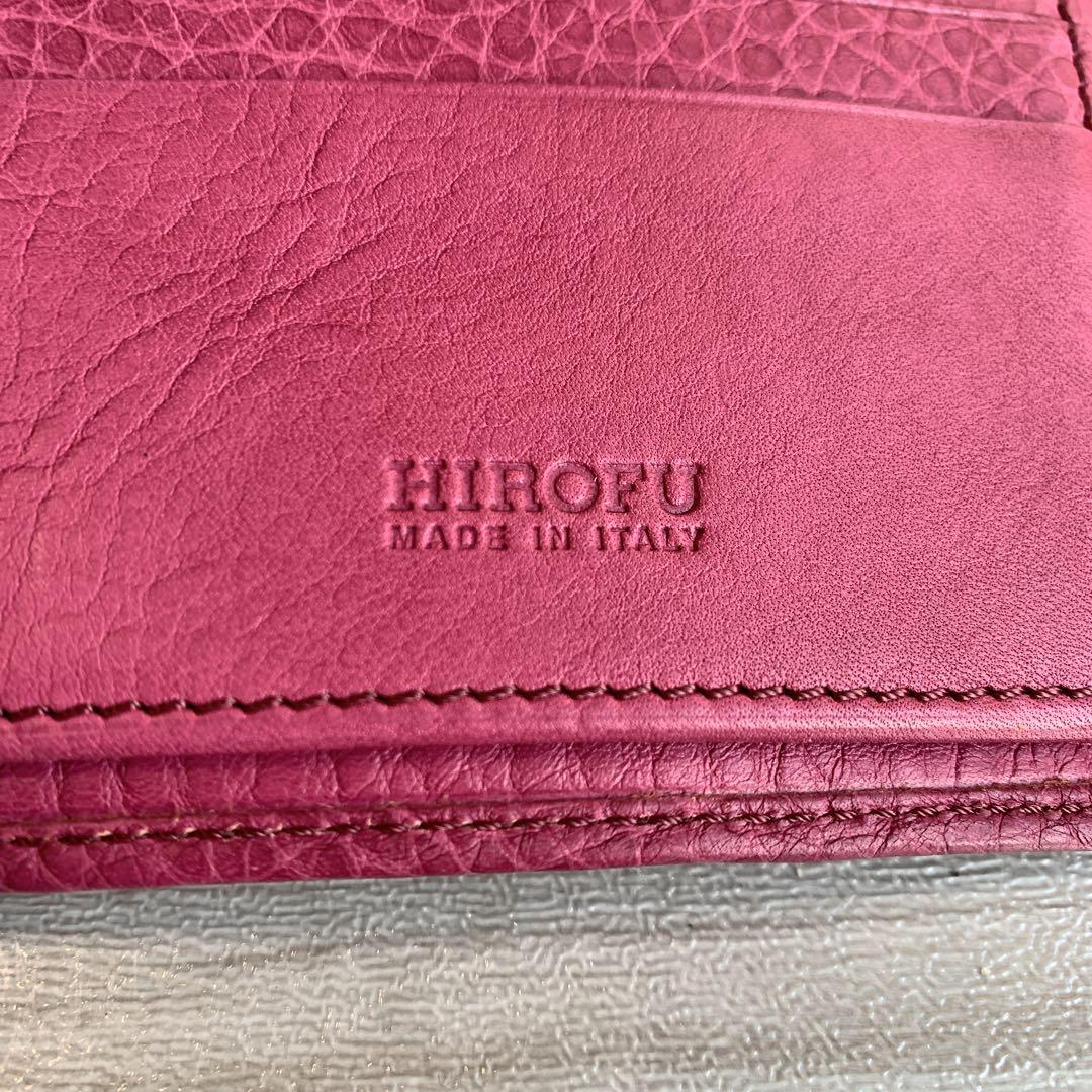 【ヒロフ】美品✨レディース二つ折り財布　ローズピンク　可愛い便利