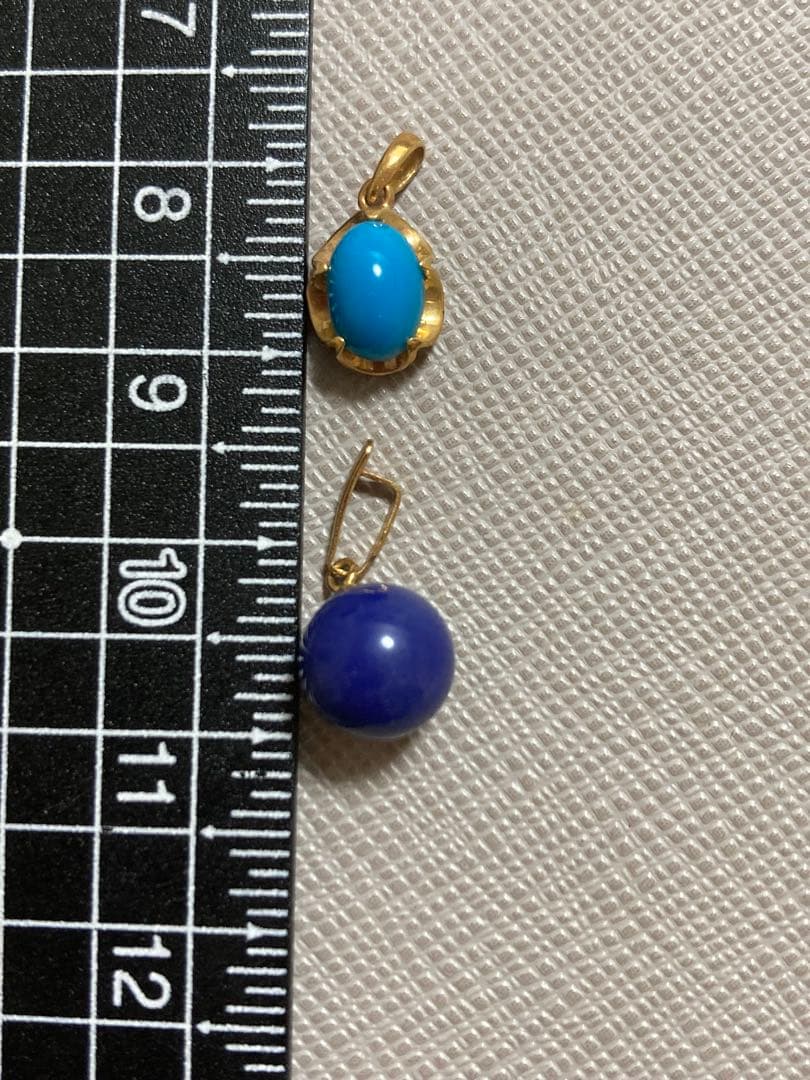 k18 トルコ石　ラピスラズリ　トップ　セット販売