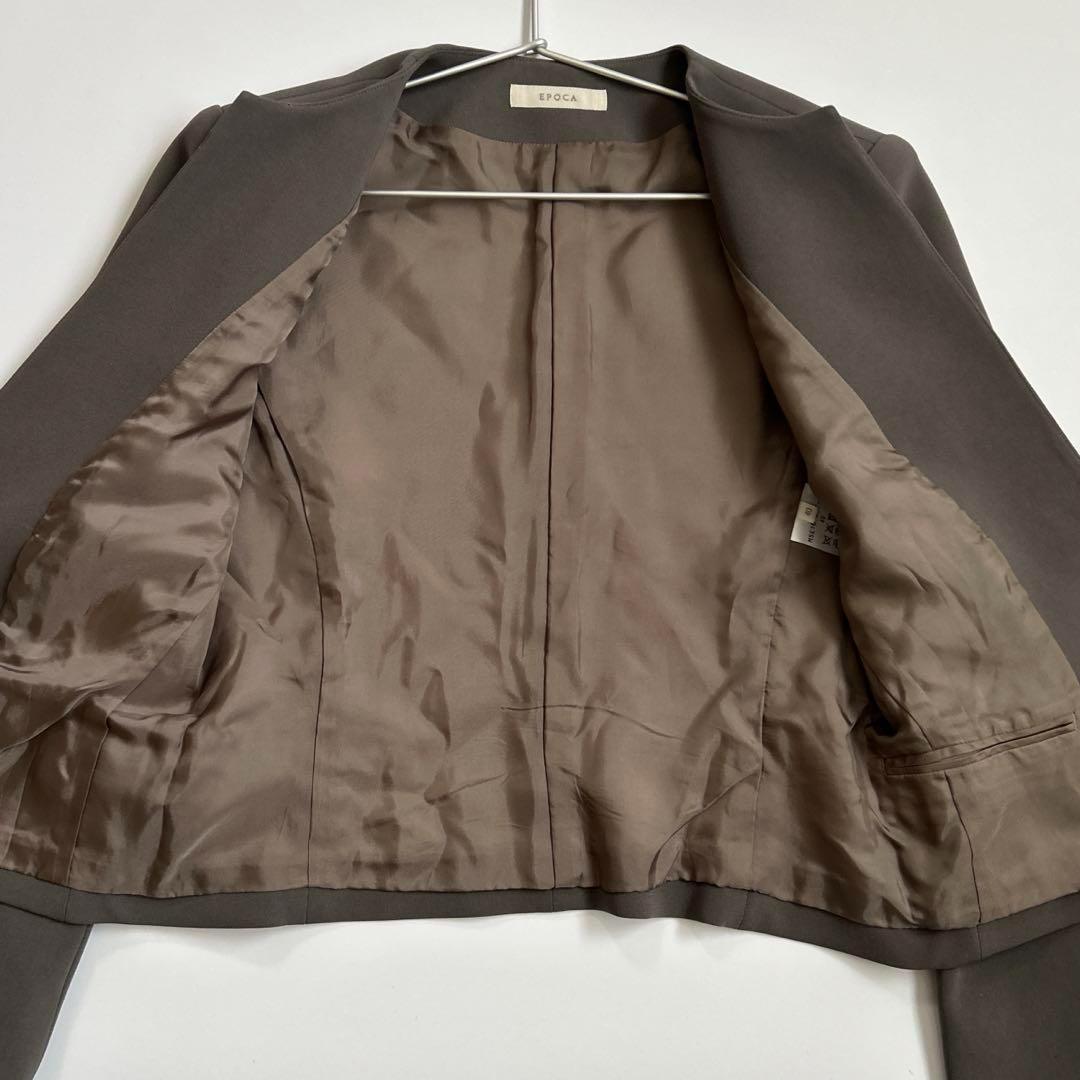 【美品】エポカ　ノーカラージャケット　スカート　スーツ　セットアップ　40 L