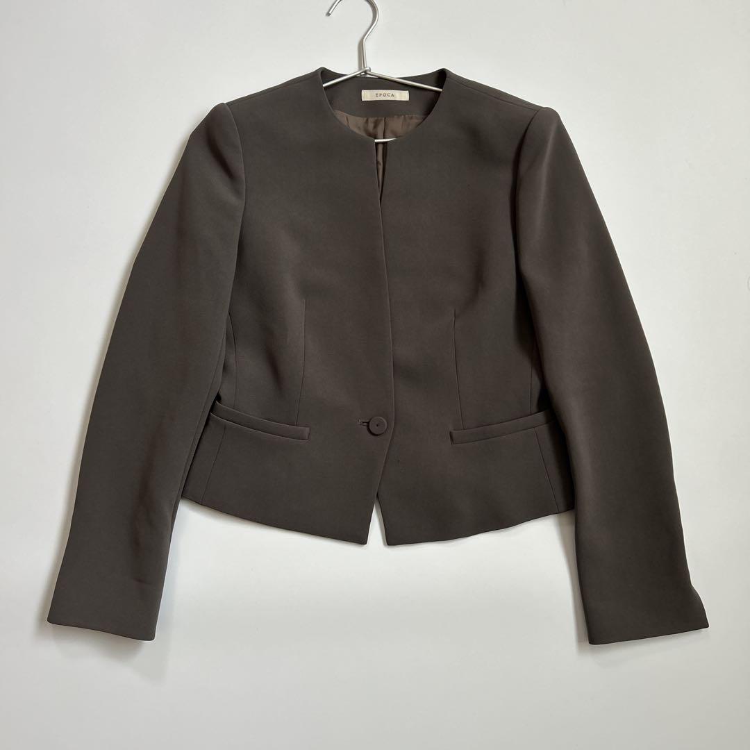 【美品】エポカ　ノーカラージャケット　スカート　スーツ　セットアップ　40 L