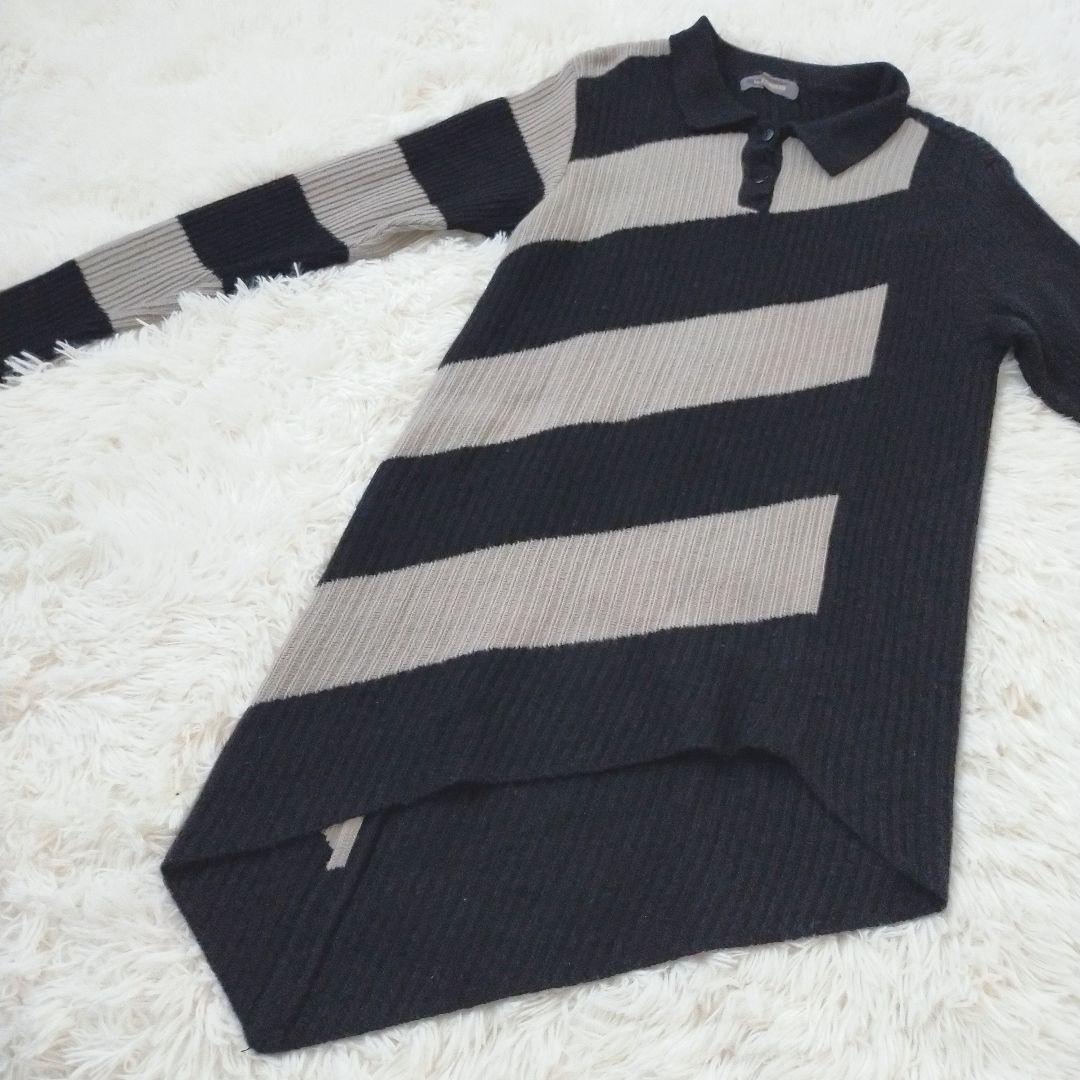 ISSEY MIYAKE イッセイミヤケ 長袖 チュニック ブラック×グレー