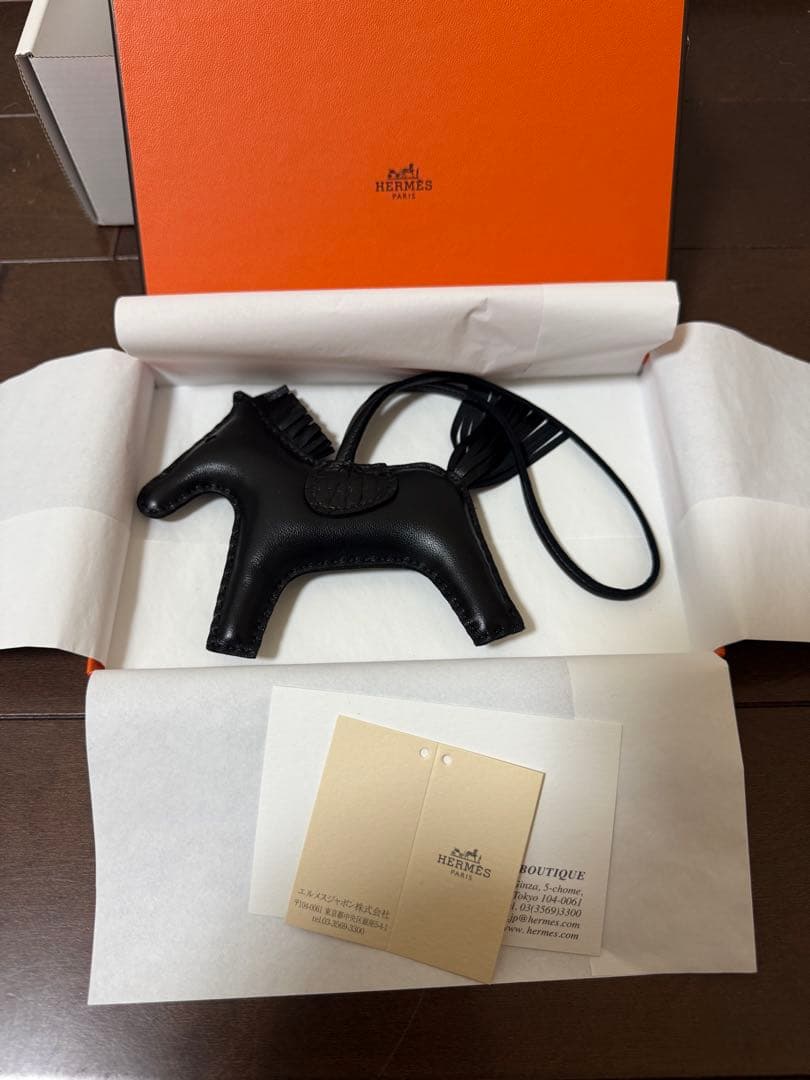 新品未使用 エルメス ロデオ MM タッチ ソーブラック チャーム アリゲーター