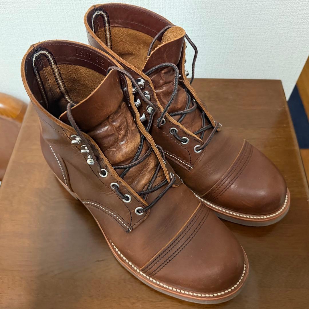 mk【本革・茶芯】LUOSJIET ワークブーツ 8.5d グッドイヤー