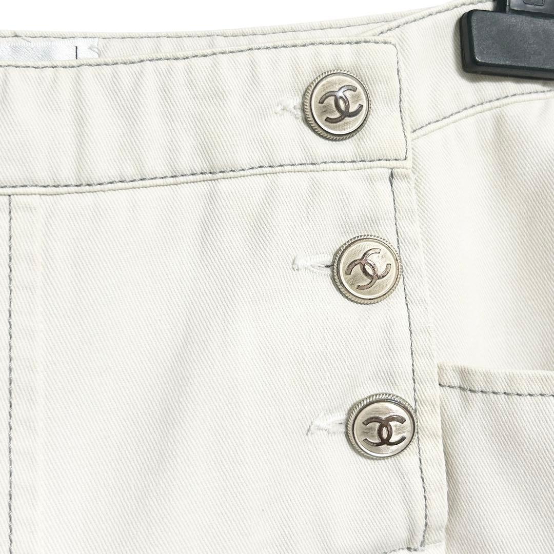 【希少❤︎美品】CHANEL ココボタン　パンツ　セットアップ　白 38
