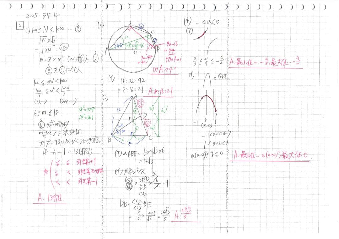 今だけ3割引塾講師オリジナル数学解説 ラサール 高校入試 過去問 2008-25