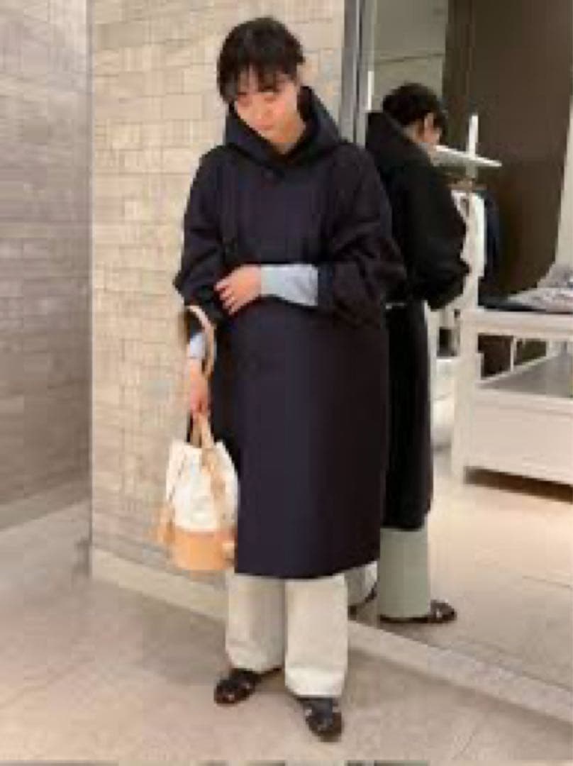 GALERIE VIE シェイプメモリー フーデッドラグランコート