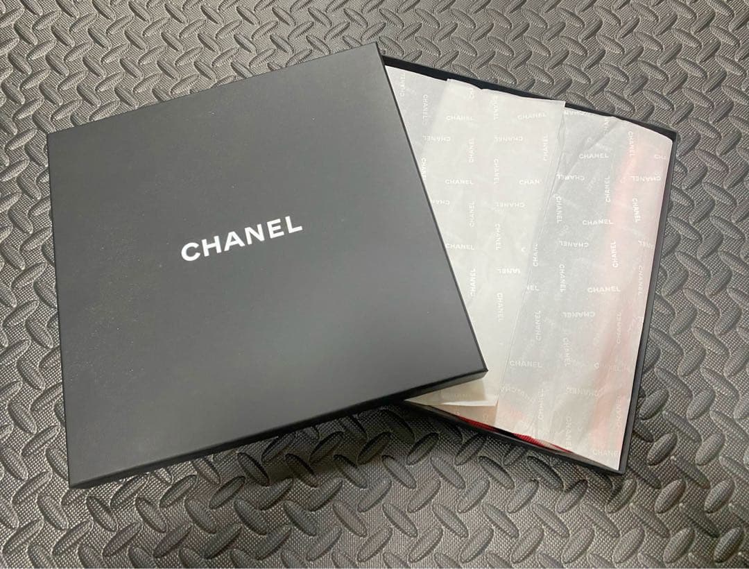 CHANEL ストール 大判 ネイビー×ピンク ココ 限定　箱付き