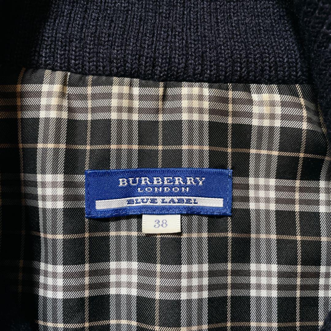 希少✨　バーバリーブルーレーベル　スタジャン　フード　チェック　ホースロゴ　M