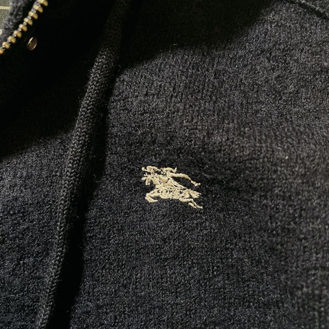 希少✨　バーバリーブルーレーベル　スタジャン　フード　チェック　ホースロゴ　M