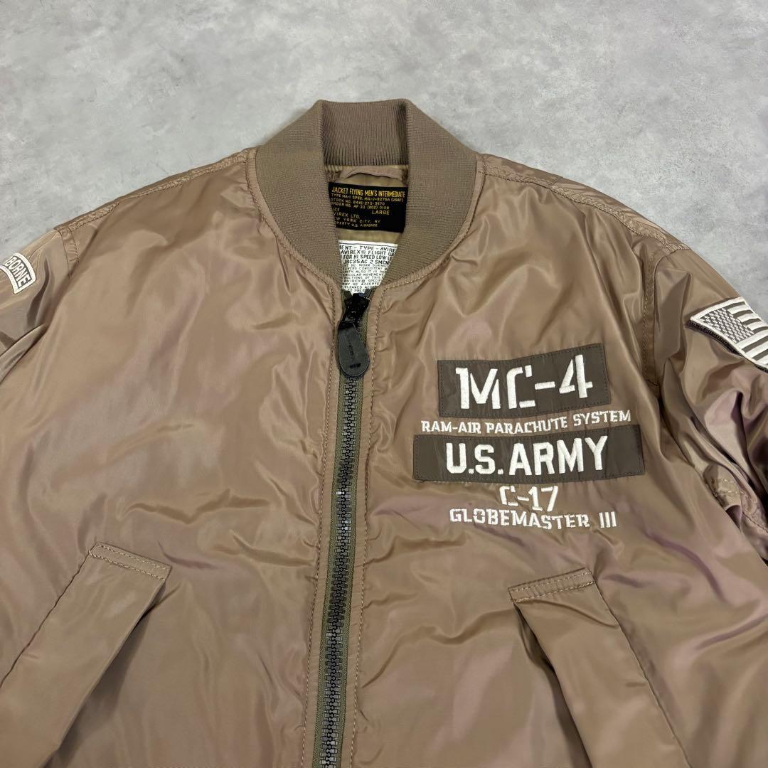 美品 AVIREX アヴィレックス MA-1 M.F.F. 希少カラー ベージュ