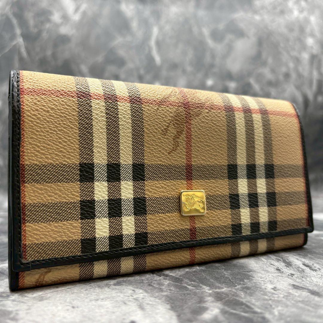 未使用級◎✨極美品✨バーバリー 二つ折り 長財布 がま口 小銭入れ ノバチェック