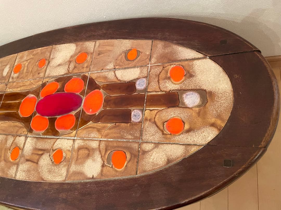 期間限定お値下げ中❣️アンティーク タイルトップ テーブル