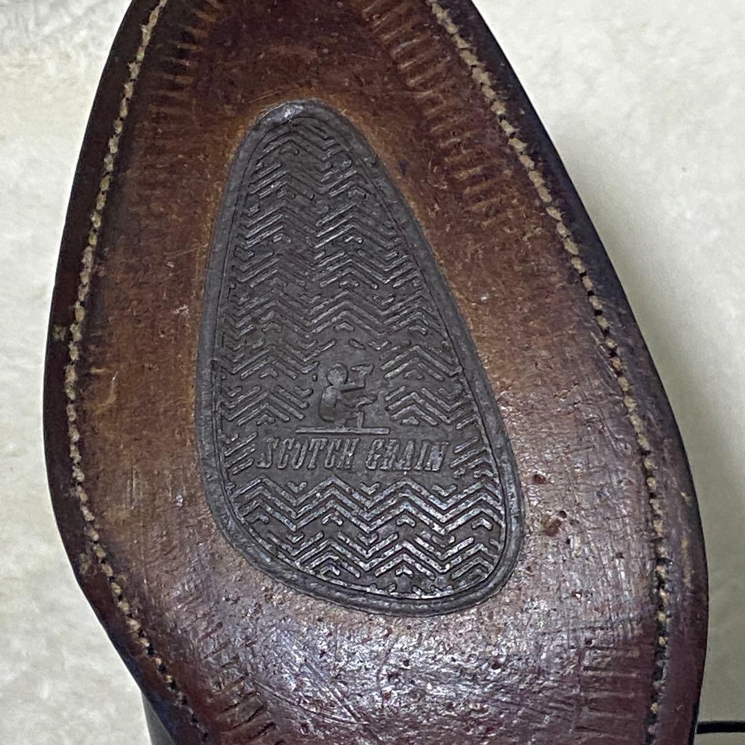 極美品 スコッチグレイン 24.5cm 3526 ストレートチップ 黒