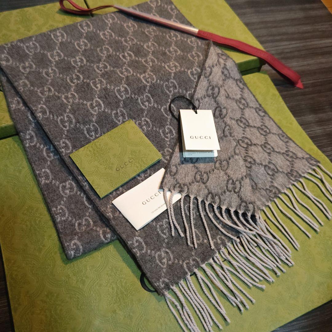 ❤新品箱袋付き❤GUCCI マフラーショール ストール❤最高級カシミア100%❤