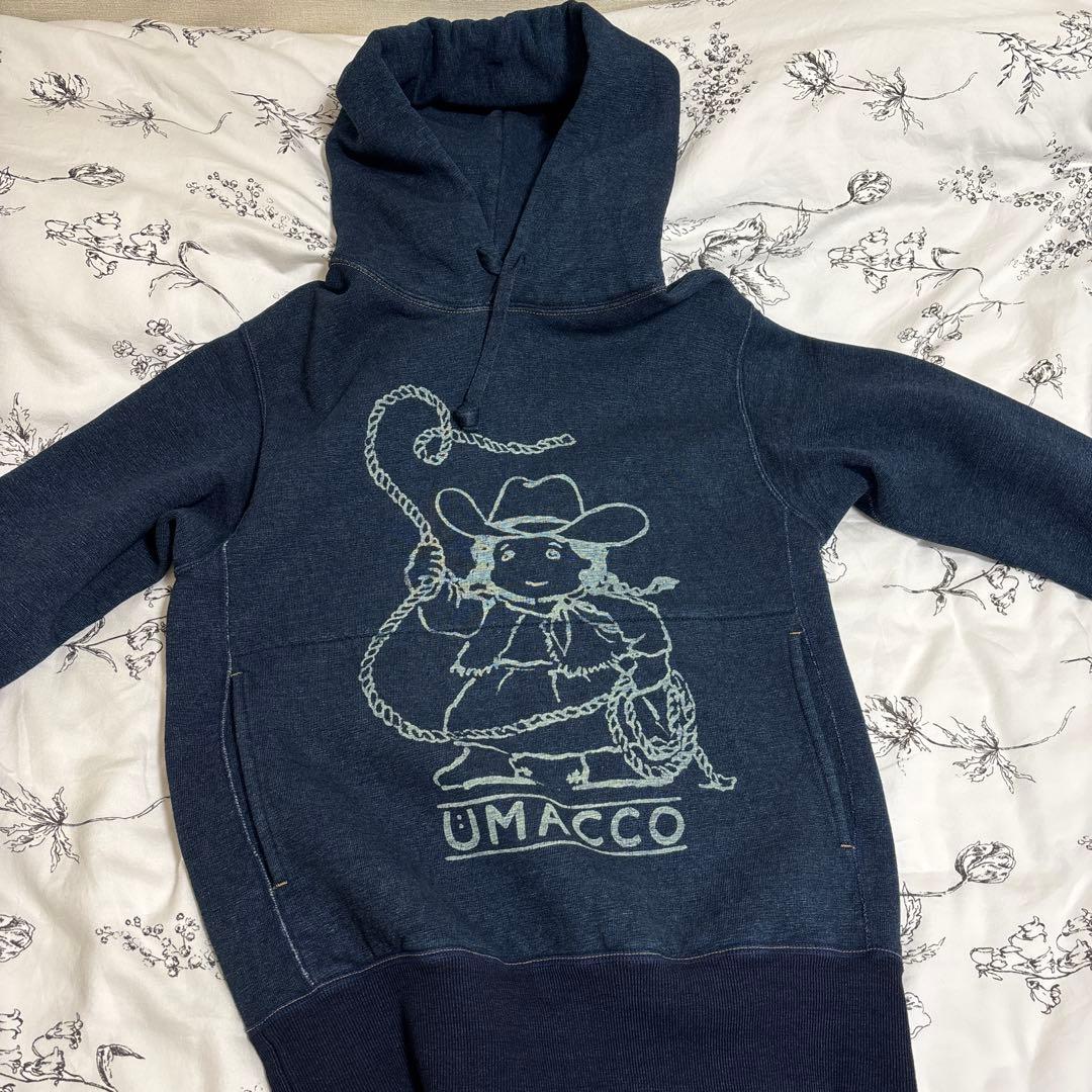 ウマッコちゃんプリントの908裏毛フーディ（インディゴ 重）