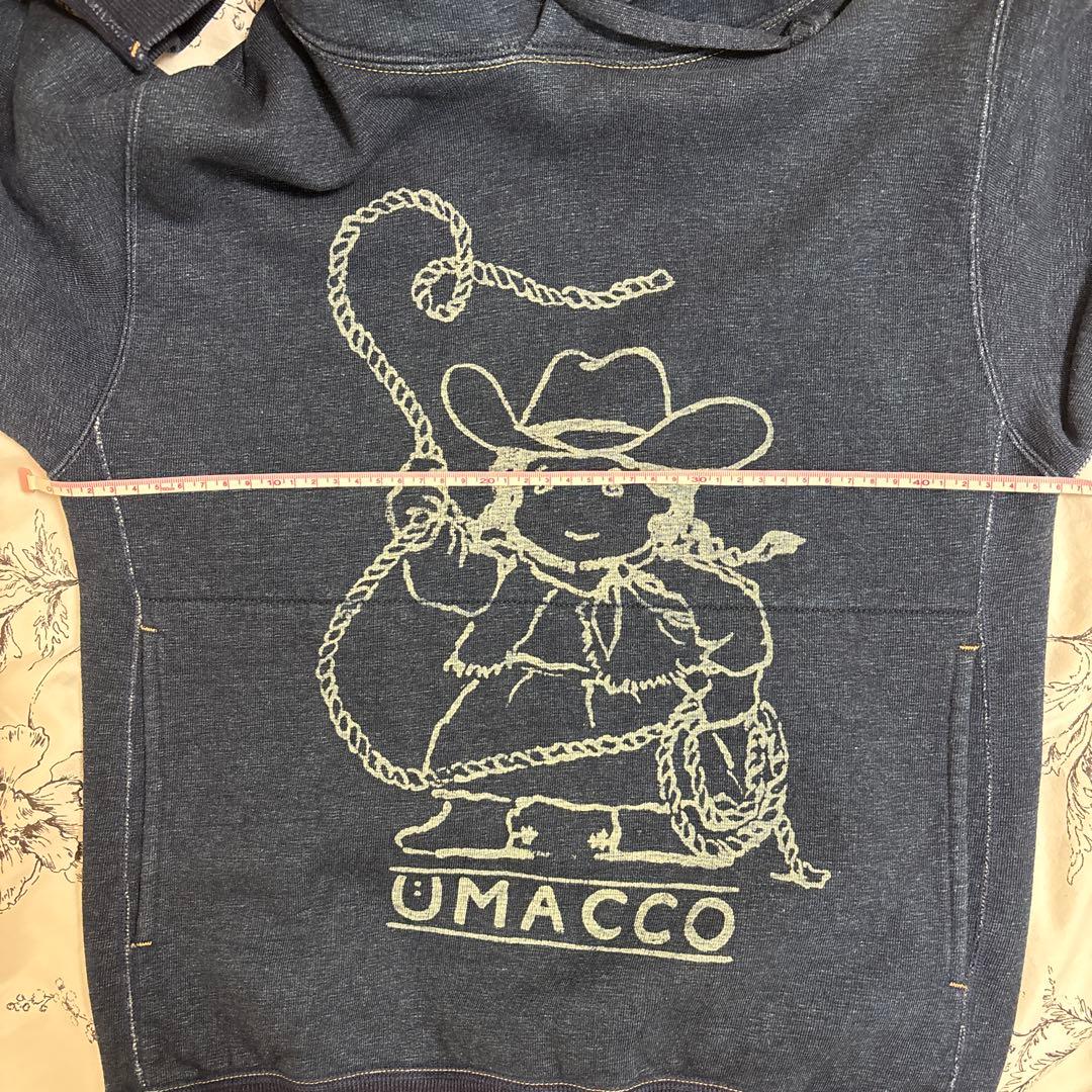 ウマッコちゃんプリントの908裏毛フーディ（インディゴ 重）