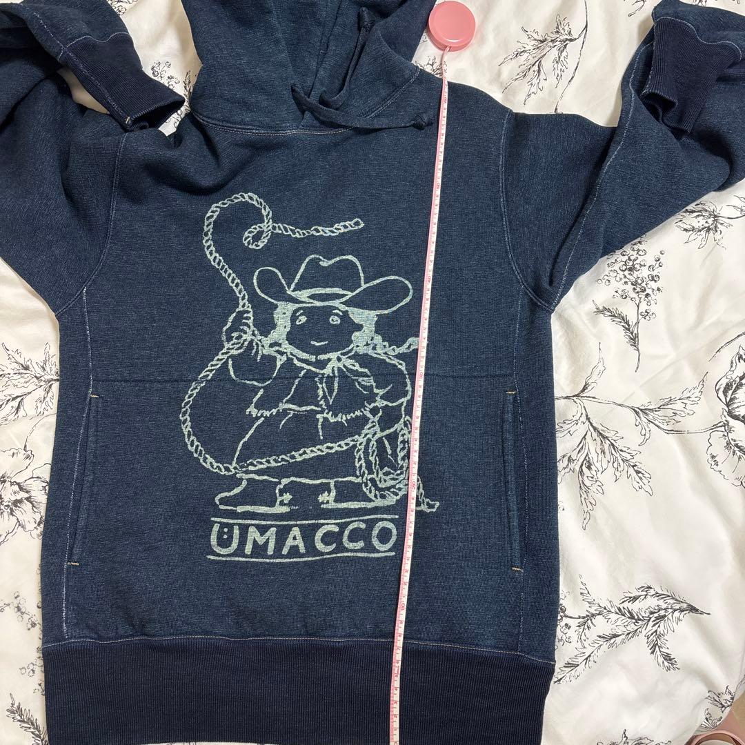 ウマッコちゃんプリントの908裏毛フーディ（インディゴ 重）
